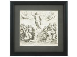 VINTAGE ITALIAN ETCHING ASCENSION AFTER RAPHAEL