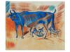 INDIAN PASTEL PAINTING OF BULLS BY SOMNATH HORE PIC-0