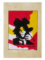 ATTR TO ANDY WARHOL PORTRAIT PAINTING OF BASQUIAT