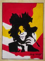 ATTR TO ANDY WARHOL PORTRAIT PAINTING OF BASQUIAT