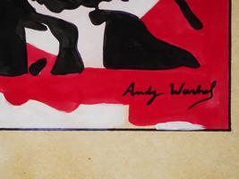 ATTR TO ANDY WARHOL PORTRAIT PAINTING OF BASQUIAT