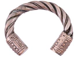 CENTRAL ASIAN TURKMEN TWISTED SILVER JEWELRY BRACELET