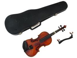 VINTAGE GERMAN VIOLIN WITH THREE STRINGS IN CASE