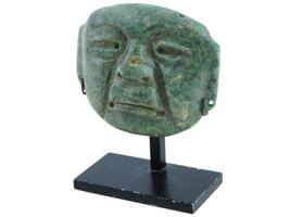 ANCIENT PRE COLUMBIAN AMERICA JADE OLMEC MASK