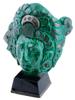 NATURAL MALACHITE AND SILVER AZTEC SCULPTURE PIC-1