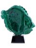 NATURAL MALACHITE AND SILVER AZTEC SCULPTURE PIC-3