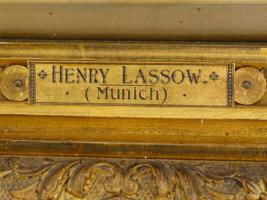 GERMAN MUNICH HENRY LASSOW GENRE OIL PAINTING