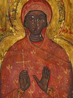 ANTIQUE BULGARIAN ORTHODOX ICON OF SAINT MARINA