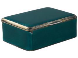 DANISH GILT SILVER GUILLOCHE ENAMEL TRINKET BOX