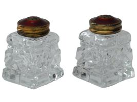 SCANDINAVIAN STERLING SILVER CRYSTAL SALT SHAKERS