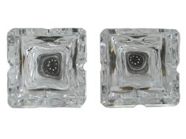 SCANDINAVIAN STERLING SILVER CRYSTAL SALT SHAKERS