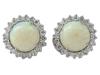 CARTIER 18K WHITE GOLD OPAL DIAMOND EARRINGS IOB PIC-1