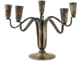 VINTAGE DANISH SILVER CANDELABRA OR CANDLE HOLDER