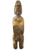 CHINESE CARVED BROWNISH JADE FIGURE OF KNEELING WOMAN PIC-1