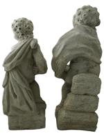 TWO ANTIQUE FRENCH ROCOCO PUTTI GARDEN SCULPTURES