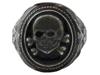 WWII MODEL GERMAN TOTENKOPF SILVER ENAMELED RING PIC-1