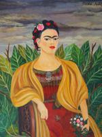 PORTRAIT OIL PAINTING IN THE MANNER OF FRIDA KAHLO