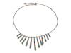 VINTAGE NATIVE AMERICAN GEMSTONE INLAID SILVER NECKLACE PIC-0