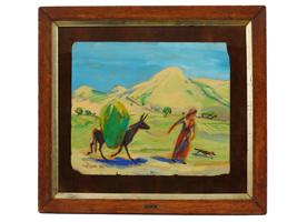 ARMENIAN PAINTING BY MARTIROS SARYAN WOMAN W DONKEY