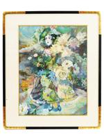 ATTR TO ALBERT BENOIS FLORAL PORTRAIT OIL PAINTING