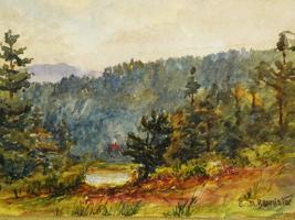 AMERICAN WATERCOLOR PAINTING BY EDWARD M BANNISTER