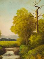 SIGNED OIL ON CANVAS LANDSCAPE PAINTING W RIVER