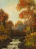 SIGNED OIL ON CANVAS LANDSCAPE PAINTING W RIVER PIC-1