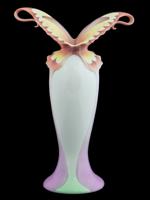 VINTAGE FRANZ JEN WOO PORCELAIN BUTTERFLY VASE