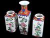 CHINESE REPUBLIC FAMILE ROSE PORCELAIN VASES SET PIC-1