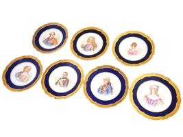 SET OF FRENCH SEVRES MANNER PORTRAIT PORCELAIN PLATES