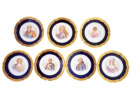 SET OF FRENCH SEVRES MANNER PORTRAIT PORCELAIN PLATES