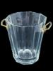 VTG FRENCH BACCARAT CRYSTAL ICE BUCKET BRONZE HANDLES PIC-1