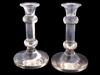 PAIR OF OVERSIZED PARTY DECOR GLASS CANDLE STICKS PIC-1