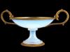 ANTIQUE FRENCH BRONZE ORMULU MOUNTED OPALINE TAZZA PIC-0