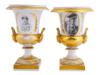 ANTIQUE FRENCH OLD PARIS GILT WHITE PORCELAIN VASES PIC-3