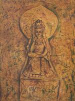 CONTEMPORARY CHINESE SILK PAINTING GUANYIN SIGNED