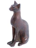 ANCIENT EGYPTIAN FIGURE SEATED CAT BRONZE REPRODUCTION