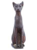 ANCIENT EGYPTIAN FIGURE SEATED CAT BRONZE REPRODUCTION