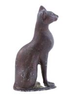 ANCIENT EGYPTIAN FIGURE SEATED CAT BRONZE REPRODUCTION