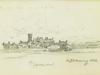 ATTR TO L S LOWRY ENGLISH TOWNSCAPE PENCIL PAINTING PIC-1