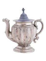 19TH C VICTORIAN PEWTER DRAGON SHAPED TEAPOT