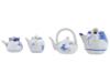 FOUR ANTIQUE SEMI PORCELAIN BLUE WHITE TEAPOTS PIC-2