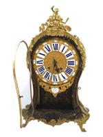 ANTIQUE FRENCH ROCOCO BOULLE INLAID CLOCK CA 1890