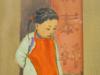 CHINESE GIRL PORTRAIT WATERCOLOR PAINTING SIGNED PIC-2