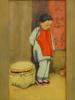 CHINESE GIRL PORTRAIT WATERCOLOR PAINTING SIGNED PIC-1