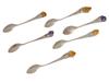 MIHRI SILVER COFFEE SPOONS W SEMIPRECIOUS STONES PIC-1