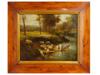 ANTIQUE  TREVOR JAMES LANDSCAPE PAINTING W SHEEPS PIC-0