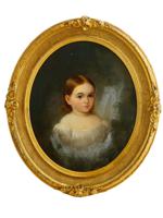 ANTIQUE LITTLE GIRL PORTRAIT OIL PAINTING ON CANVAS