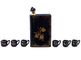 FRENCH LIMOGES PORCELAIN SET NAPOLEON DECANTER 6 CUPS