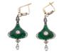 RUSSIAN GOLD GUILLOCHE ENAMEL DIAMOND EARRINGS PIC-0